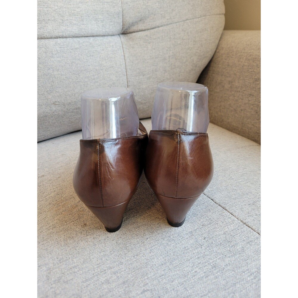 Salvatore Ferragamo Leather Pumps Colorblock Brown Classic Formal Size 10.5 AAAA - Picture 5 of 10